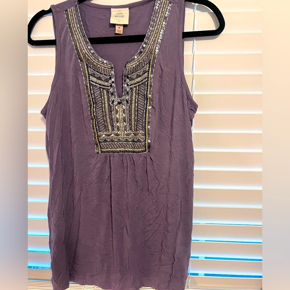 Knox Rose Sleeveless purple embellished top. Only worn twice.